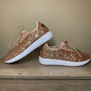 Rose Gold Forever Sparkly Tennis Shoes